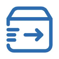 Icon representing fast global shipping and secure delivery logistics for door orders.